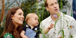 A photograph taken in London on Wednesday July 2, 2014, to mark Britain's Prince George's first birthday, shows Prince William (R) and Catherine, Duchess of Cambridge (L) with Prince George during a visit to the Sensational Butterflies exhibition at the Natural History Museum in London. Britain's Prince William and his wife Catherine on Monday thanked well-wishers around the world as they prepared to celebrate their son Prince George's first birthday. AFP PHOTO/John Stillwell/POOL EDITORIAL USE ONLY (Photo credit should read JOHN STILLWELL/AFP/Getty Images)